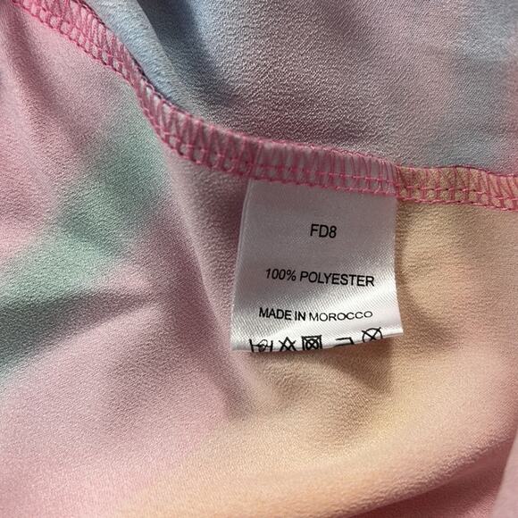 First Distraction the label pink watercolor satin corset dress, 10 UK 14 NWT - Picture 8 of 9